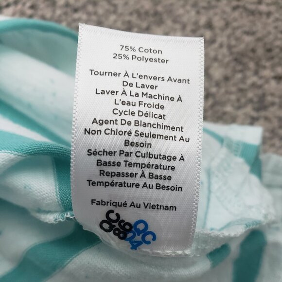 Women’s Talbots Plus Size 3X P Green Striped Cotton Blend Blouse, Like New - Picture 9 of 9